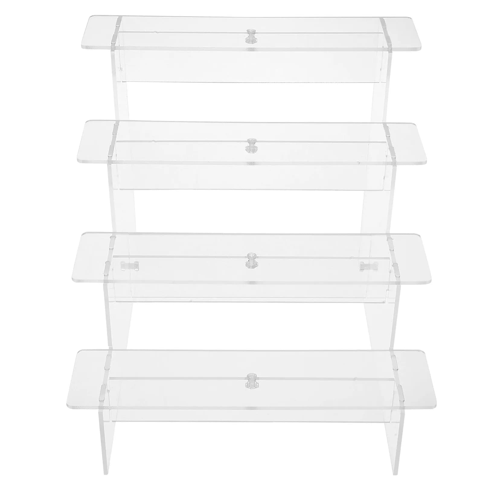 4 Tier Handheld Display Stand Transparent Acrylic Clear Perfume Organizer Display Shelf Desktop Storage Rack Acrylic Risers