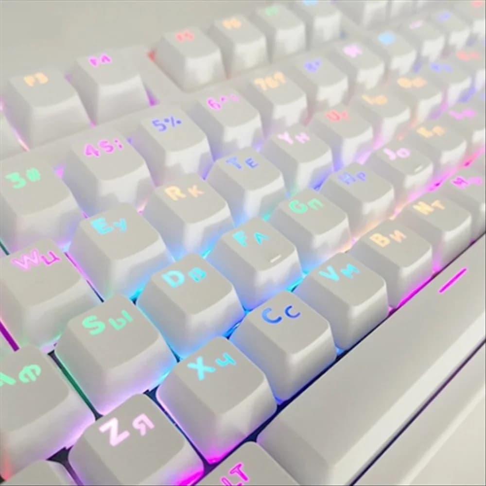 Keycap retroilluminate Russian Korean 104 /106 Key Profile OEM for Keyboard Cherry Mx Black White Set Keyboard Covers DIY Mechanical Keyboard
