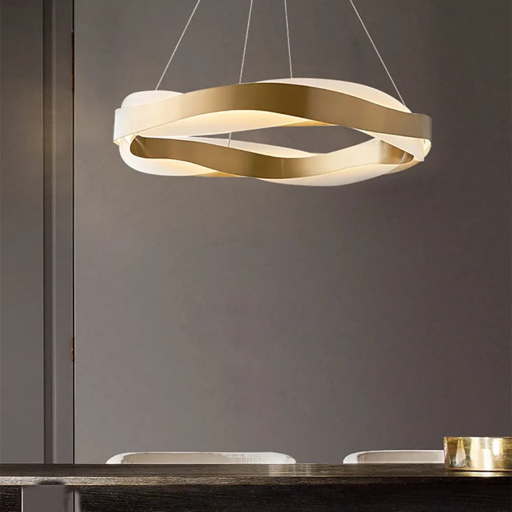 2025 Lampada a sospensione moderna a LED di lusso per soggiorno camera da letto sala da pranzo cucina lampada a sospensione anello rotondo illuminazione lampadario artistico