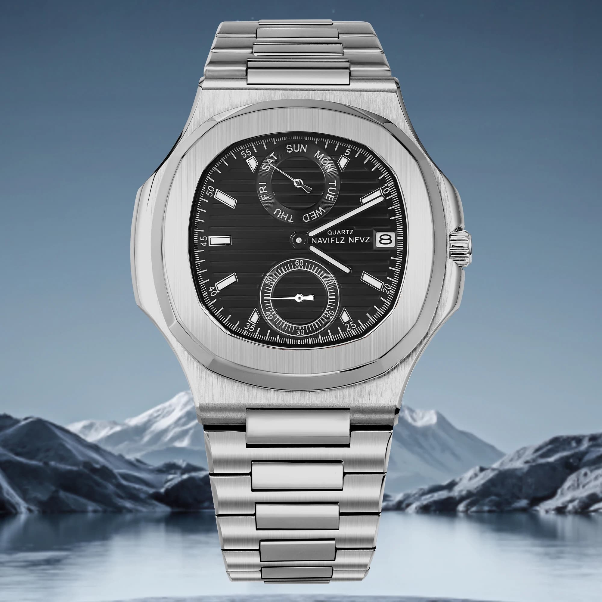 NAVIFLZ NFVZ TOP Bestseller Men's Luxury Quartz Watch Stainless Steel Multi-function Timer Sport Business Fashion Classic Wristw