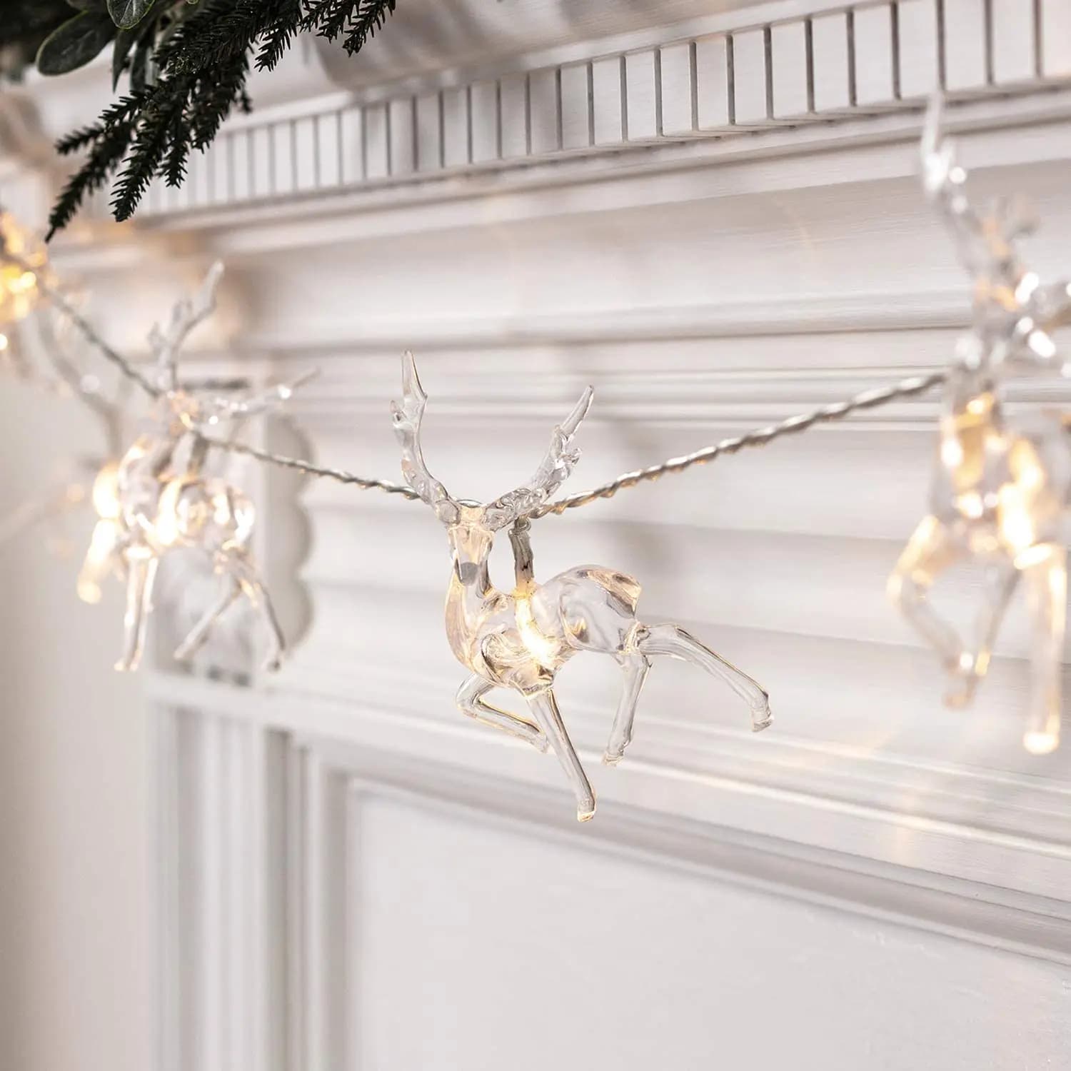 1.5M 10LED Luci della stringa della renna di Natale Luci leggiadramente a batteria Vacanze di Natale Decorazioni per la casa per interni Navidad Noel