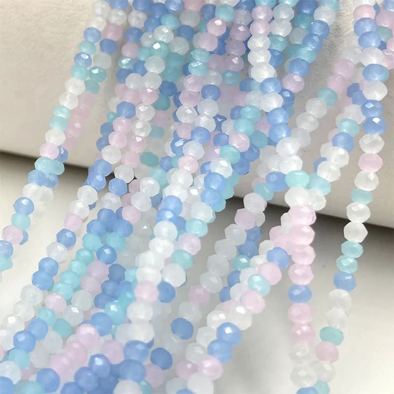 Perline di cristallo sfaccettate di colore misto da 2 mm per la creazione di gioielli Perline di vetro rondelle distanziatrici sciolte Forniture per braccialetti cucito fai da te