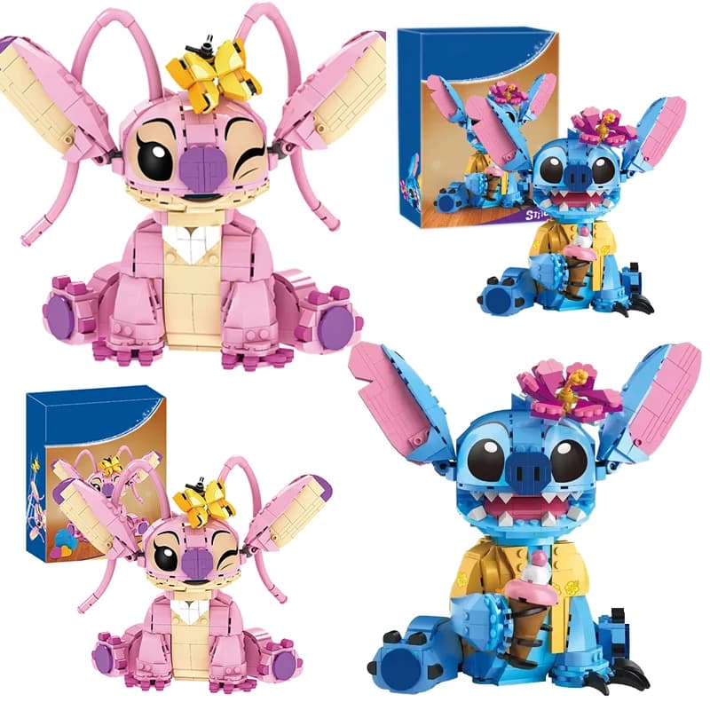 New Construction Blocks Stitch Angel CP 2025 - Animated cartoon toys of large pieces with mobile ears Children's Assembly Gift for Boys' Birthday
