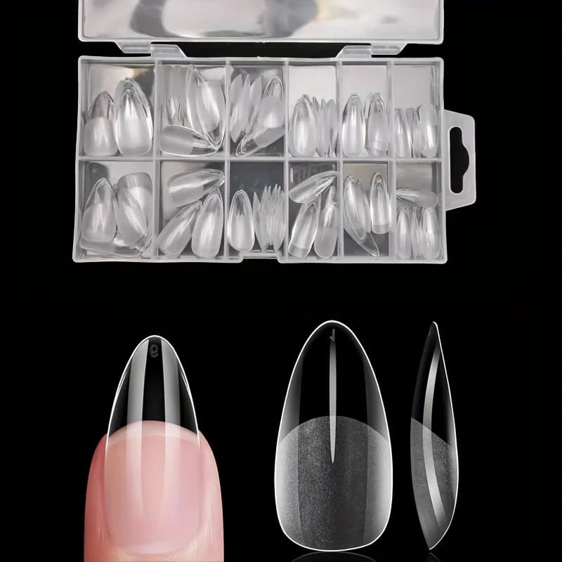 120 Pz Complete Covering Presses On Nail Tips Stylus Mandorla Square French Bare False Soak Off Gel Nail Extension Tips Capsula