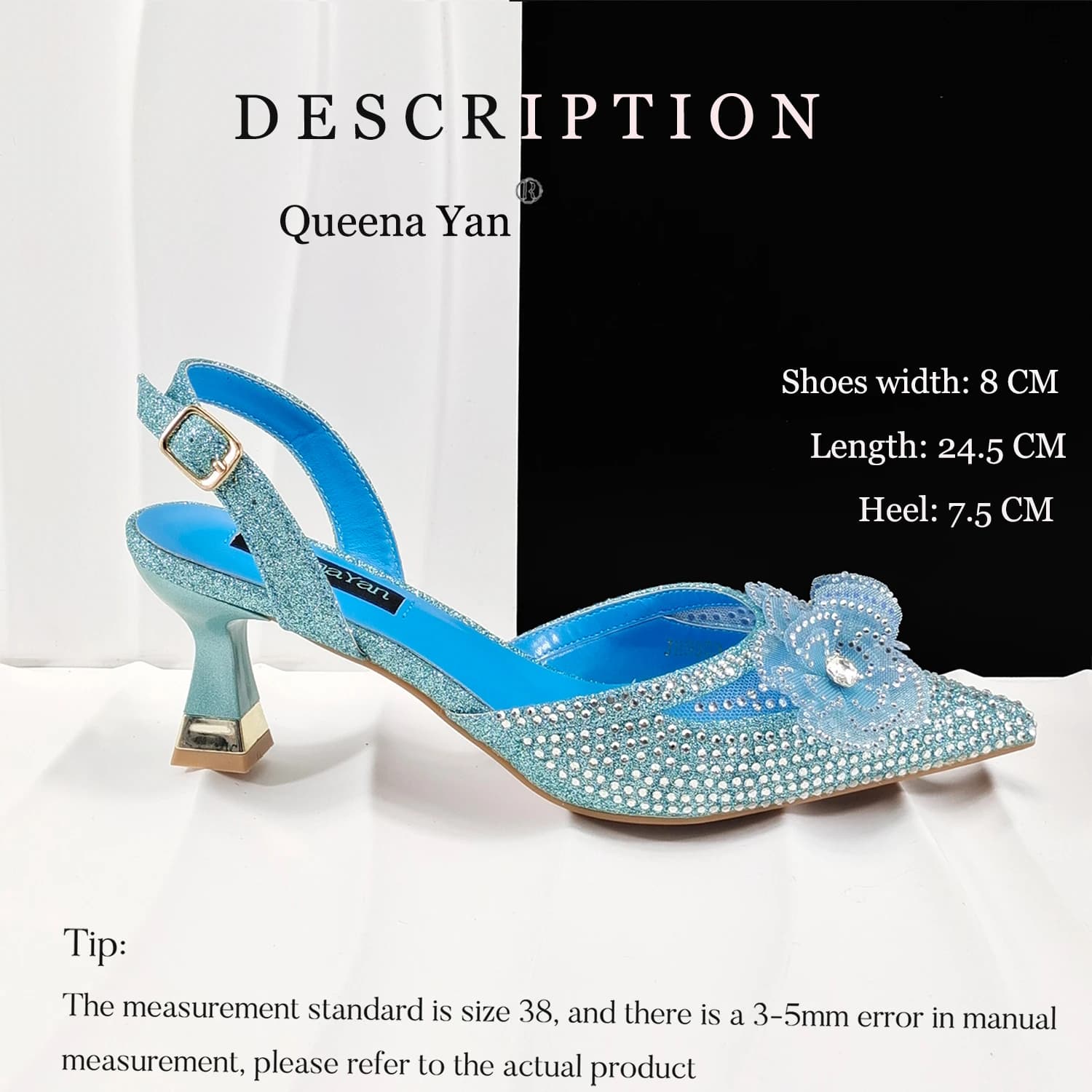 QueenaYan Pointed Toe Shoes for Nigerian Women with Diamond Bags Elegant Party Shoes or Commuting Shoes and Bag Sets