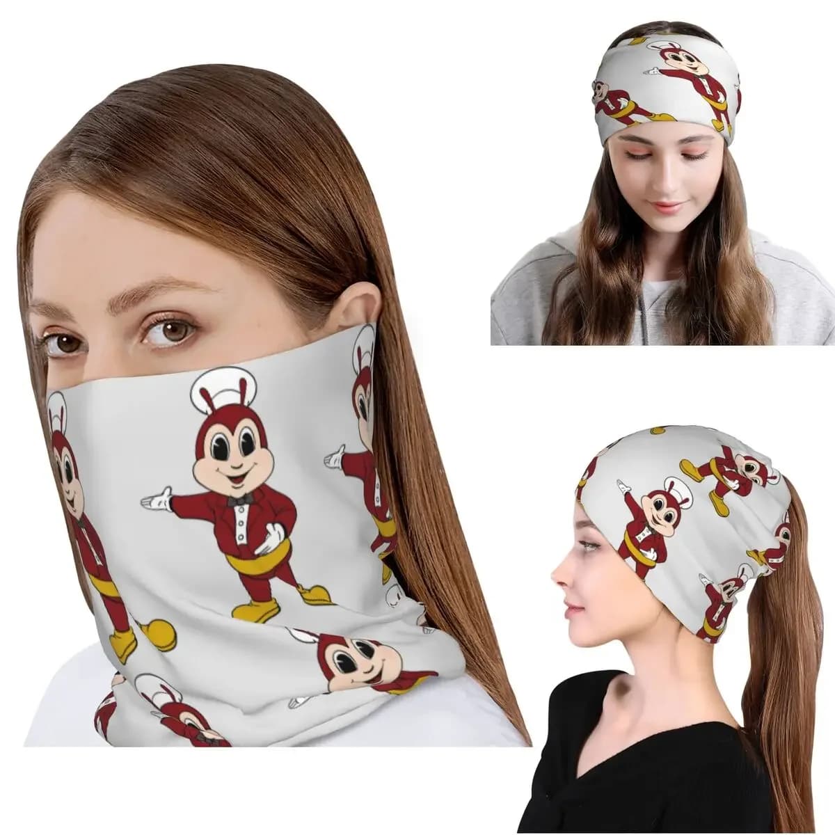 JOLLIBEE WELCOME CUTE MASCOT FILIPINO Bandana Neck Gaiter Face Scarf Multi-use Face Mask Beanies Hat Unisex Adult All Season
