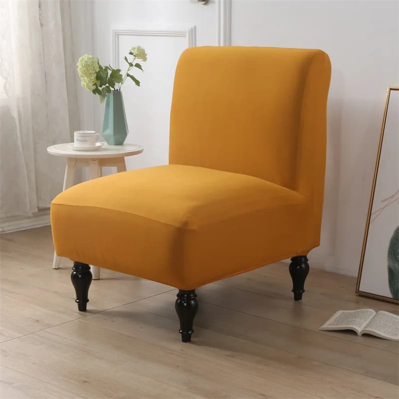 1PC Spandex Accent Chair Cover Stretch Thin Cloth Seat Slipcover Solid Color Armless Sofa Case for Living Room Banquet Hotel