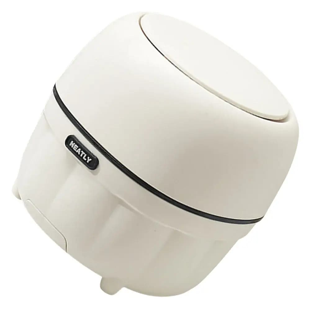 Mini Cestino da Scrivania Bianco con Coperchio a Pressione, Contenitore Compatto per Rifiuti e Riciclo con Supporto per Telefono, per Ufficio e Bancone