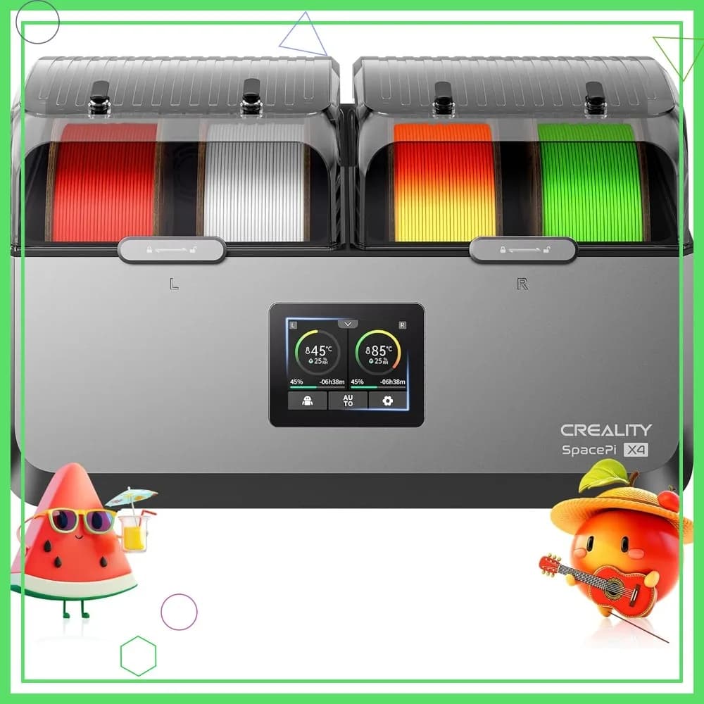 Scatola Asciugatrice per Filamenti a 4 Bobine, 85 ℃ Doppie Camere di Riscaldamento Indipendenti, Compatibili con PLA PETG ABS TPU ASA PC PA PAHT