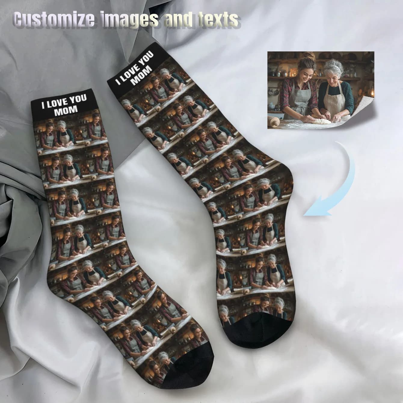 Personalized photo socks Unisex Custom socks Custom fancy socks Socks with pictures and text interesting Custom socks