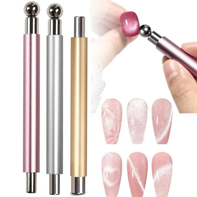 2 in 1 strong magnetic stick for cat eyes cylindrical ball for nail art double head for tools for design pen for manicure with UV gel enamel