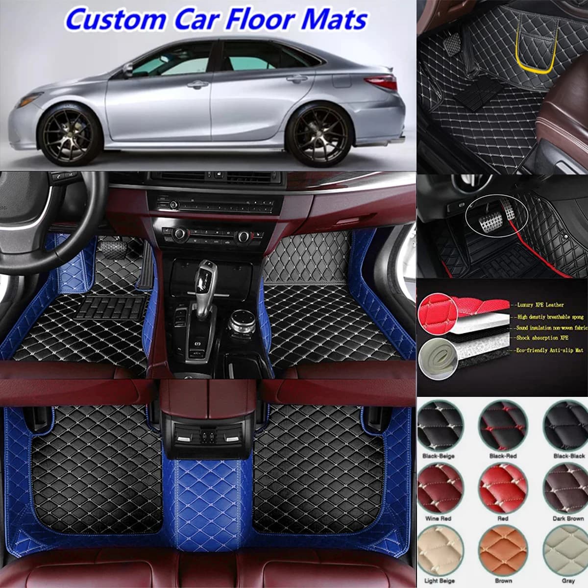 Nuovi tappetini personalizzati per auto per Suzuki Kizashi 2010-2022 anni, tappeti auto, accessori per i piedi, rivestimenti impermeabili in pelle per pavimento
