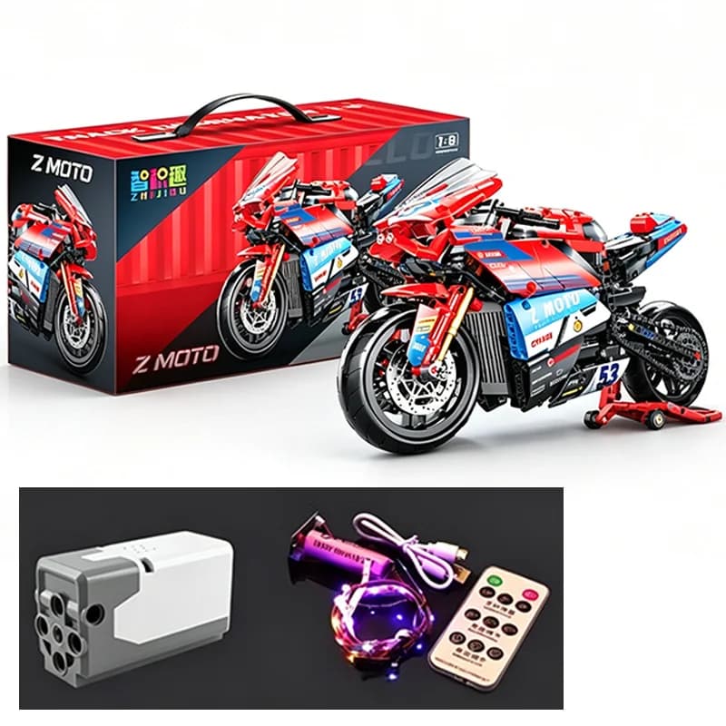 MOC City Racing Car Creative Zhang Gad 822RR Modello di Moto DIY Blocchi da Costruzione Giocattoli Puzzle per Bambini Regalo di Compleanno