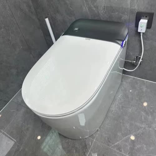 Modern Square Smart Automatic Flush Toilet Remote Control S-Trap IPX4 Waterproof Ceramic Floor Mounted Intelligent WC For
