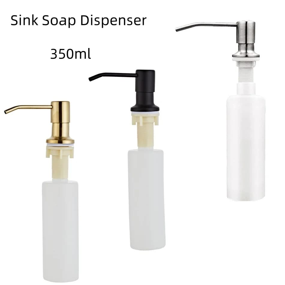 Dispenser di sapone per lavello in acciaio inossidabile bottiglia di sapone liquido premendo manualmente Dispenser di lozione di sapone accessori da cucina 350ml
