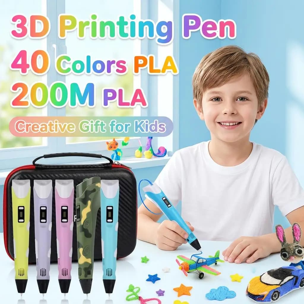 Penna per Stampa 3D con Filamento PLA e Schermo LCD, Compatibile e Sicura per Bambini, Regalo di Compleanno Fai-da-Te