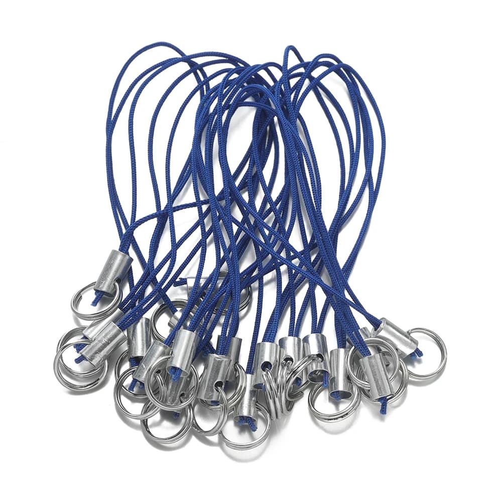 20/50Pcs Polyester Braided Lanyard Cord with Double Split Jump Rings, Durable Portable Handmade Keychain Strap, Phone Lanyard Toy Pendant DIY Hardware Findings for Jewelry Craft Making Birthday Gift Supplies Wholesale Dropshipping