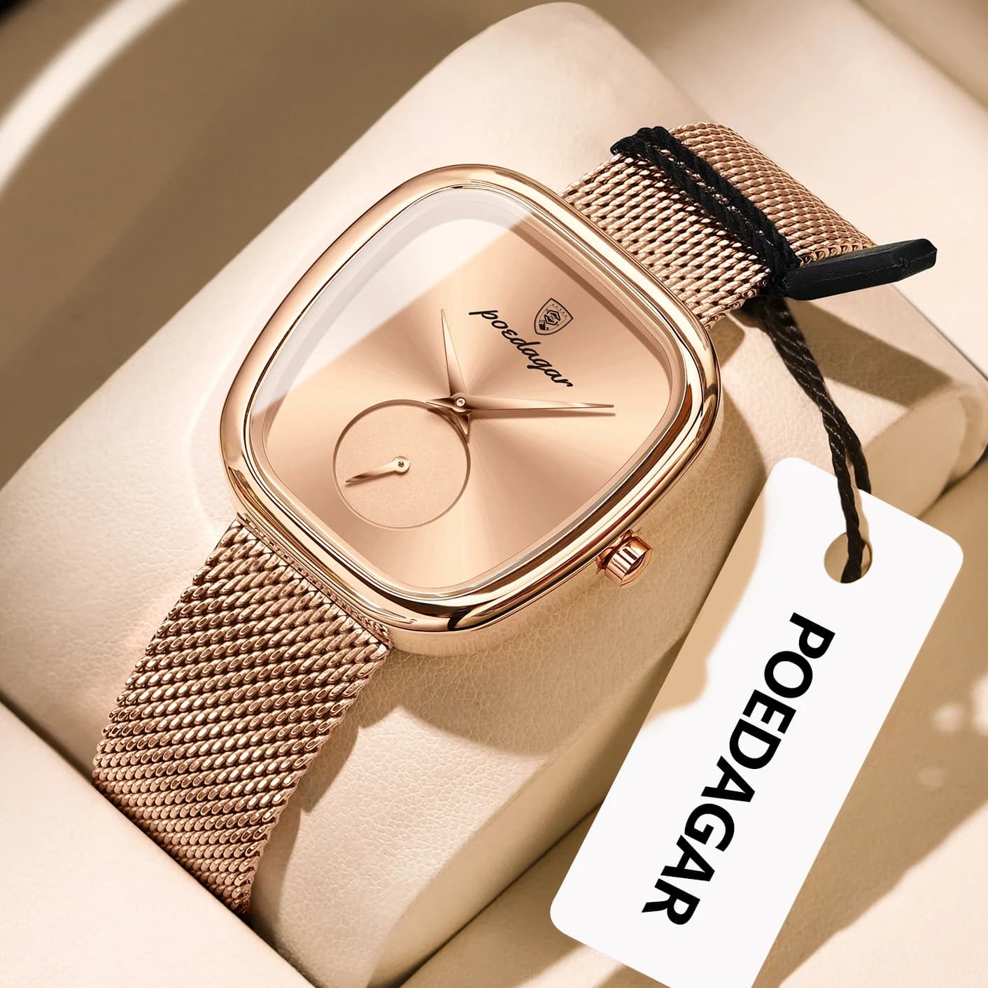 POEDAGAR Luxury Brand Women's Watch Stainless Steel Mesh Waterproof Women's Watch Elegant Quartz Fashion Reloj
