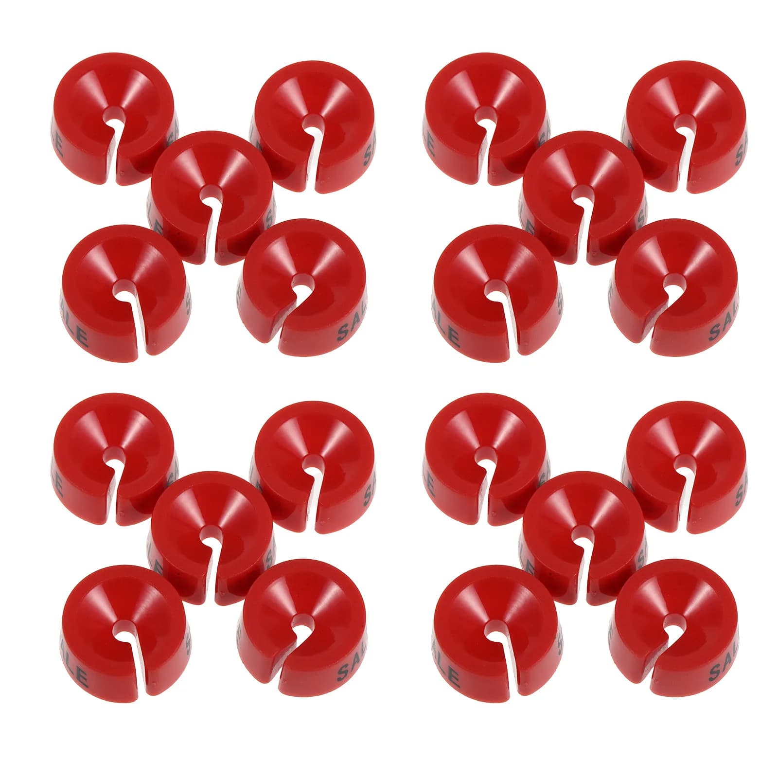 80 Pezzi Clip Segnapollici Rossi in Plastica per Appendiabiti, Etichette per Esposizione Abbigliamento, per Organizzazione Armadi e Smistamento Indumenti
