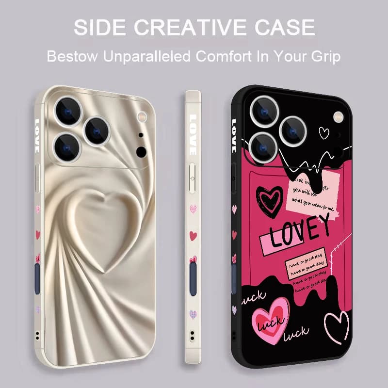 Custodia Morbida Magnetica INS con Motivo Cuori per iPhone 17 Pro Max, Funda iPhone 16 Pro Max 15 14 13 17E 16E Compatibile con Magsafe