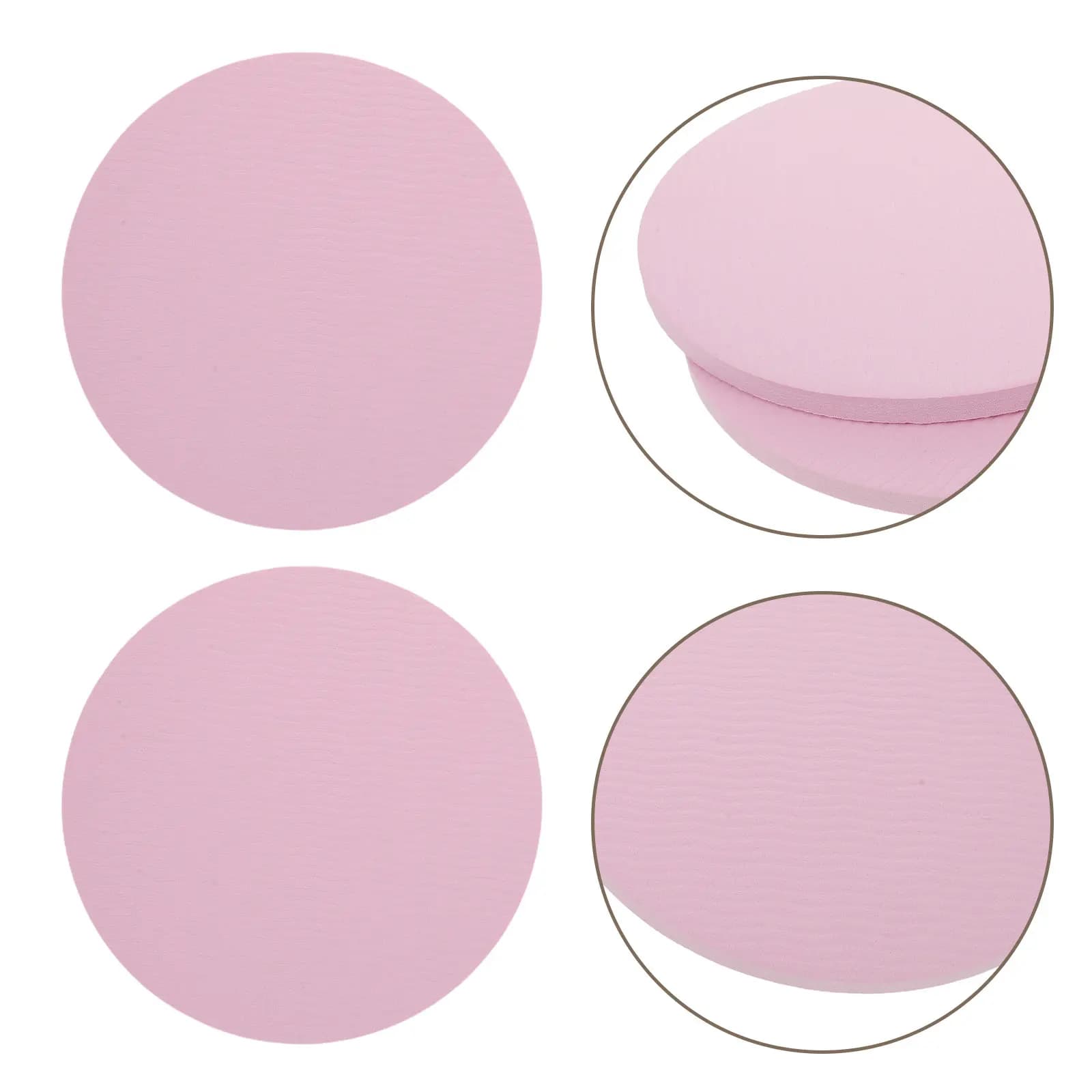 Set di 6 Tappetini Rotondi per Yoga Rosa Chiaro, Antiscivolo, per Esercizi e Allenamento, Supporto per Plank, Protezioni per Ginocchia e Gomiti, Tappetino per Fitness
