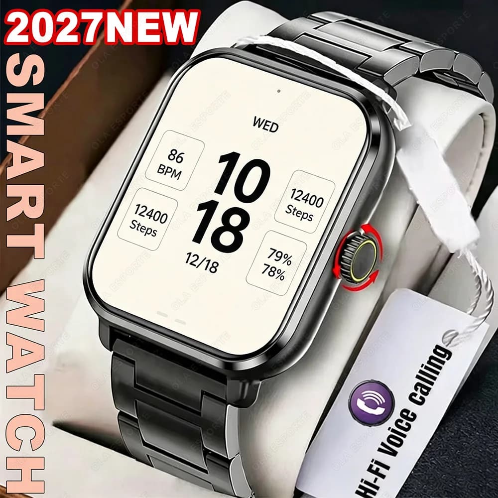 Smart Watch Men 2.01'' AMOLED Screen Waterproof Multiple Sport Mode Fitness HD Bluetooth Call Smartwatch Men Women Bracelet Hw12