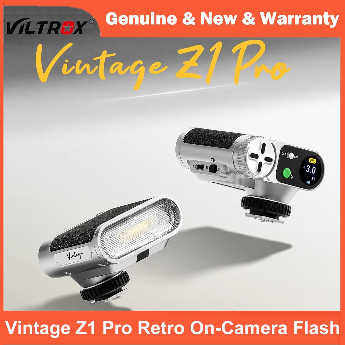 Viltrox Vintage Z1 Pro Retro On-Camera TTL Flash HSS 1/8000s Touchscreen 24Ws 1s Recycle USB-C for Sony Canon Nikon Fujifilm