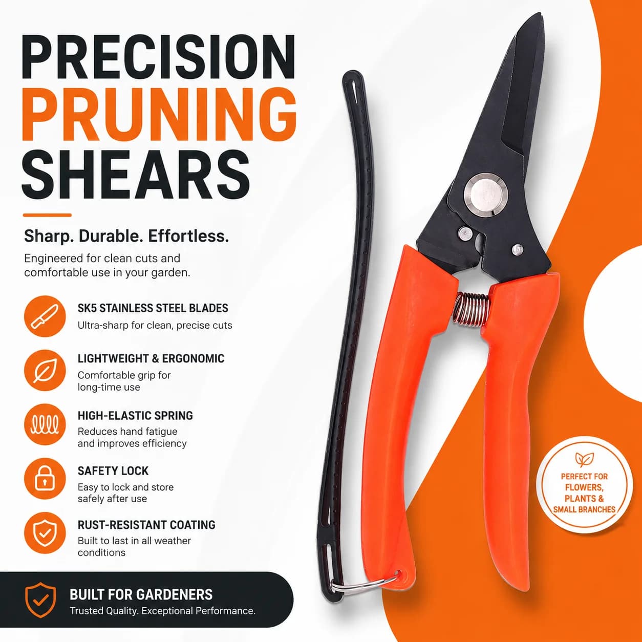 Heavy Duty Pruning Shears Garden Branch Cutter Sharp Fruit Tree Trimmer Professional Bypass Garden Clippers Tool