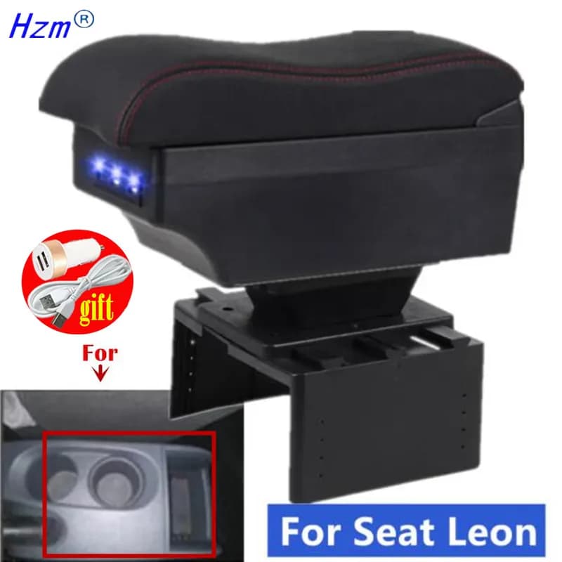 For Seat Leon Armrest Box For Seat Leon Mk2 Car Armrest Central Storage Box Interior Retrofit Parts Car Accessories