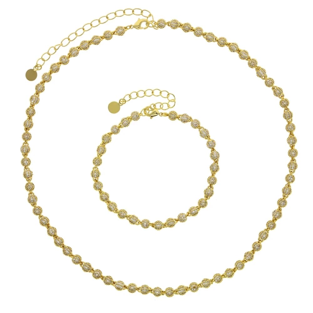 Collane girocollo con catena a maglie a sfera da 4 mm di nuova moda con braccialetti a catena da tennis 5a Cz per donna uomo gioielli con ciondoli per feste