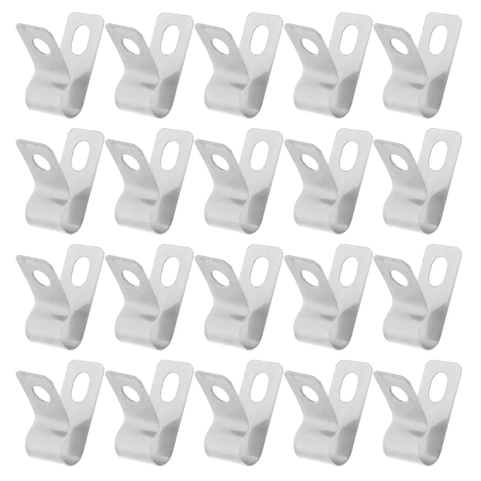 20 Pezzi Clip per Cavi in Acciaio Inox 6mm a Forma di U, Clip di Montaggio R-Clip per Gestione Cavi Esterni, Supporto per Cavi