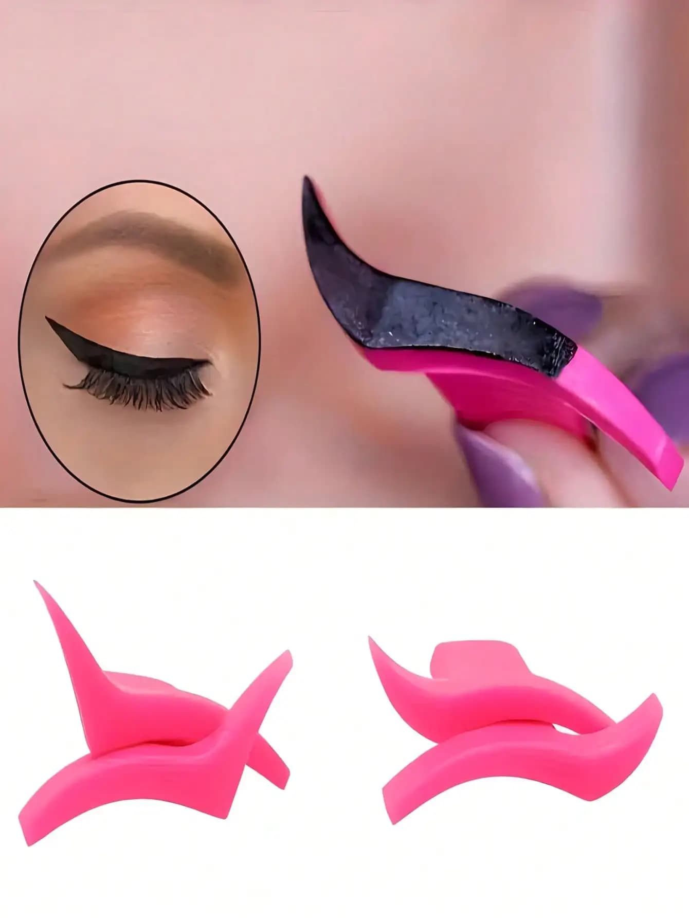 1 Pair Random design Wing Eyeliner Stamp Template, Eyeshadow Stencils, Makeup Shaping Beauty Tool Accessory, Classic Or Dramatic Style,Makeup,Cheap,Room Decor,Vanity,Travel,Bedroom,Makeup Accessories,Cheap,Stocking Stuffers,Makeup,Makeup Tools