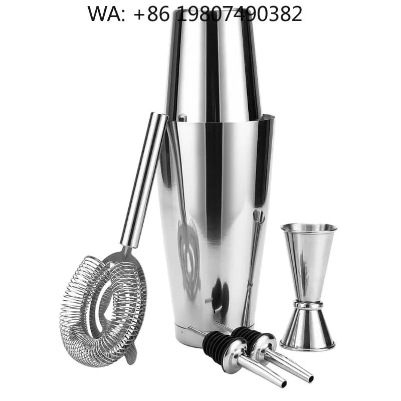 6 Piece Dual 20/25oz Boston Shaker Mixing Kit, Stainless Steel Bar Tools Muddler Jigger Spoon, Party Cocktail Supplies