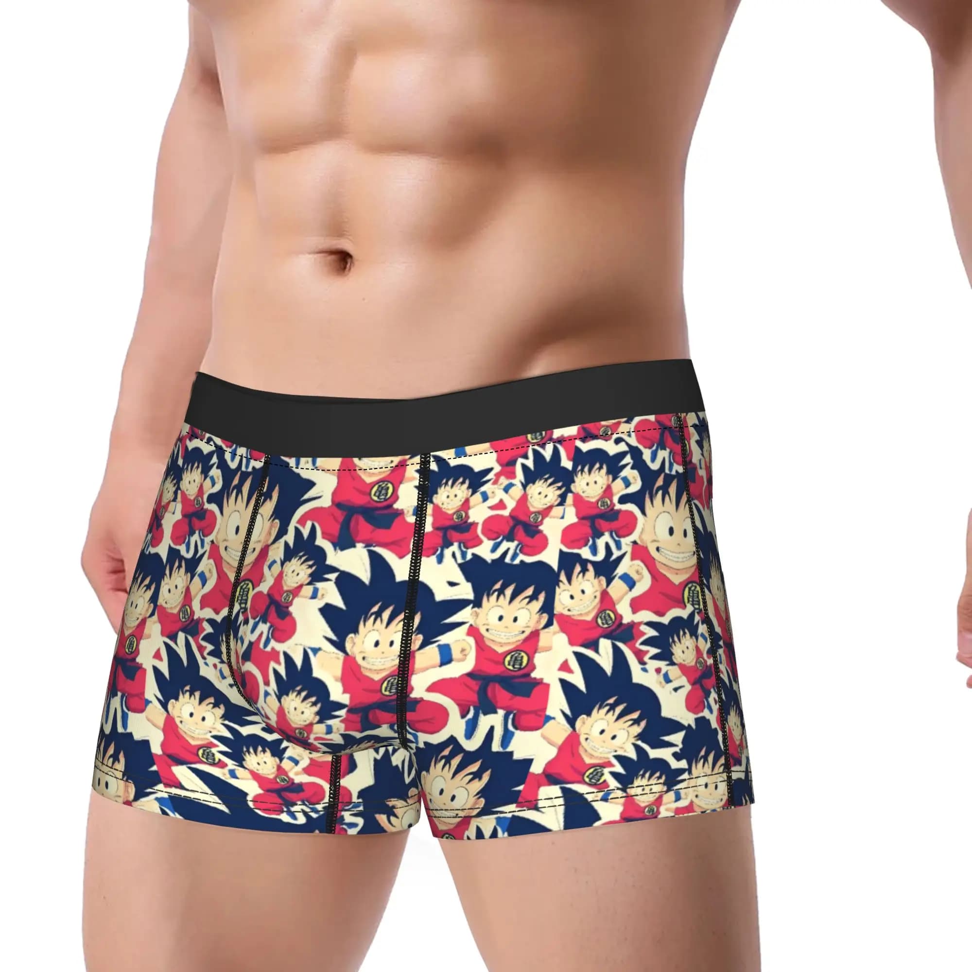 Boxer da uomo con motivo Dragon Ball Z Goku, mutande in poliestere, biancheria intima maschile sexy, taglie forti