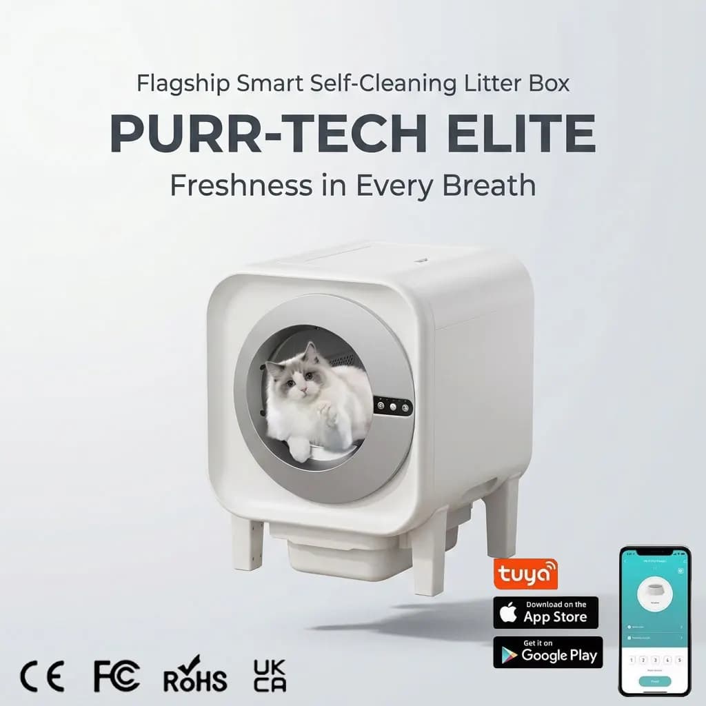 Cross-border Smart Litter Box Fully Enclosed Extra-large Automatic Cat Toilet Self-cleaning Deodorizing ABS Plastic Square