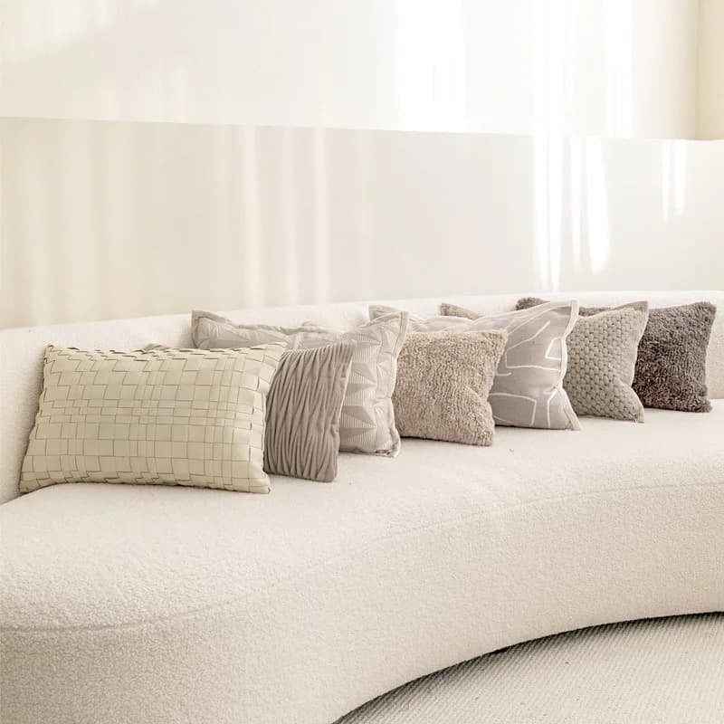 Fodera per cuscino lombare marrone crema Fodera per cuscino grigio crema Federa per divano Decorazione della casa