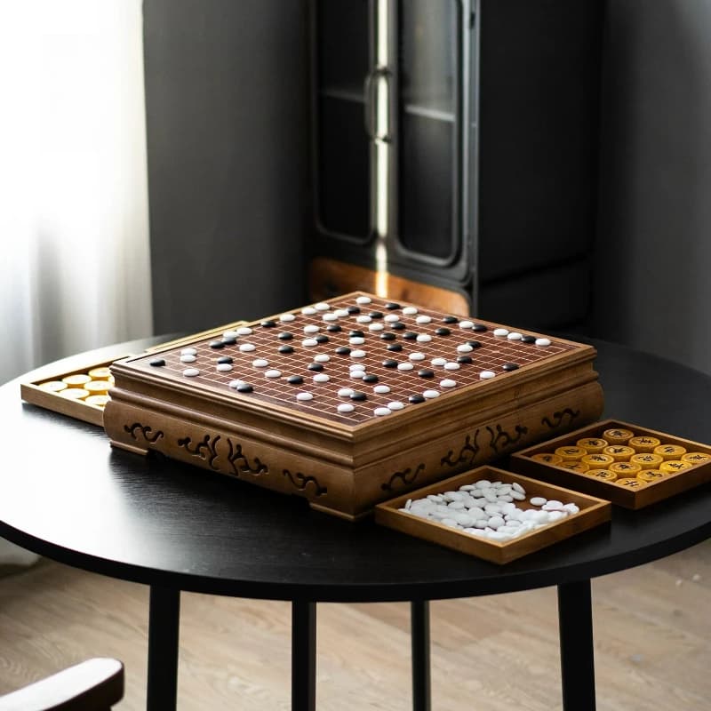 Set da backgammon in legno massello con tavolo due-in-uno per scacchi Yunzi