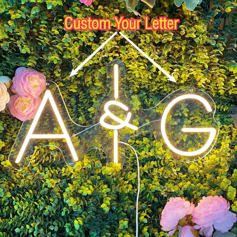 Insegna al Neon LED Personalizzata, Lettere dell'Alfabeto Personalizzabili, Decorazione Murale Romantica Dimmerabile per Matrimoni, Anniversari, Proposte di Matrimonio