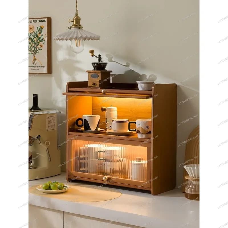 Desktop Cup Holder Storage Rack for Tea Coffee Mugs Dustproof Organizer Stand for Dining Table Kitchen Cabinet Edge Shelf