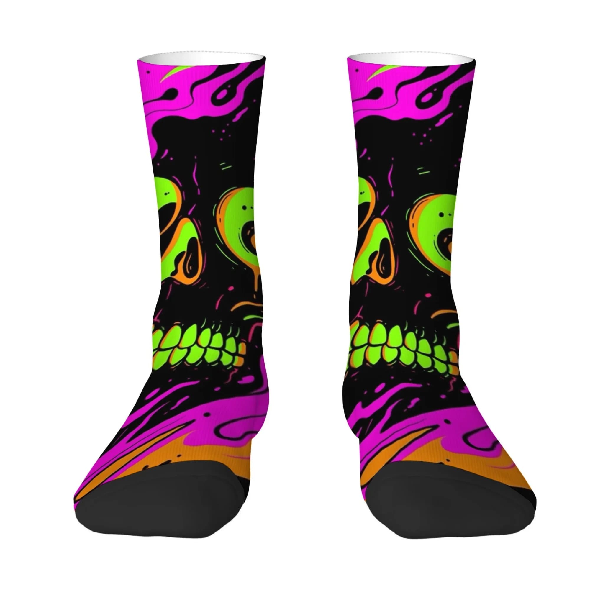 Calzini da uomo Rock Skull, morbidi, comodi, traspiranti, antiscivolo, calzini sportivi casual, calzini divertenti alla moda, regali per feste e vacanze