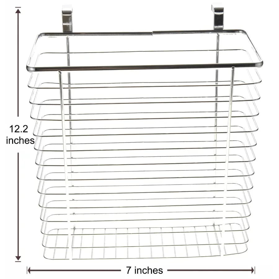 Hanging Metal Chrome Cabinet Wastebasket or Storage Basket