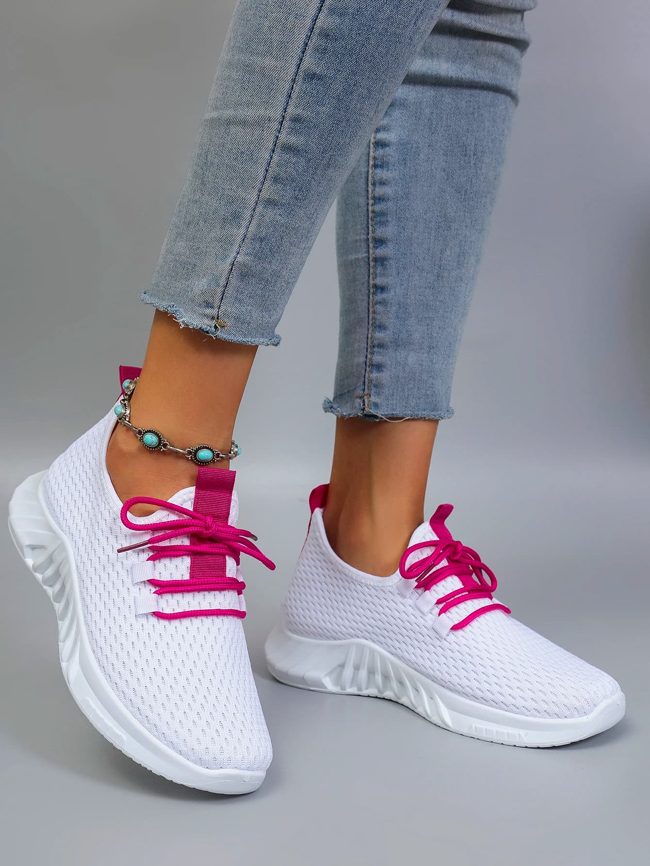 New Women's Casual Sport Shoes for Spring and Autumn, Comfortable, Breathable, Lightweight, Resistant to wear, Lacci Closure