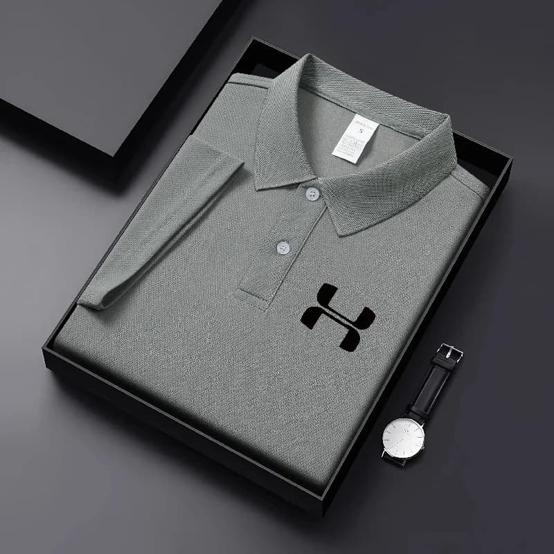 Polo a tinta unita da uomo 2026, nuova collezione, a maniche corte, con bottoni, colletto a risvolto, leggera, per streetwear, sport e tempo libero