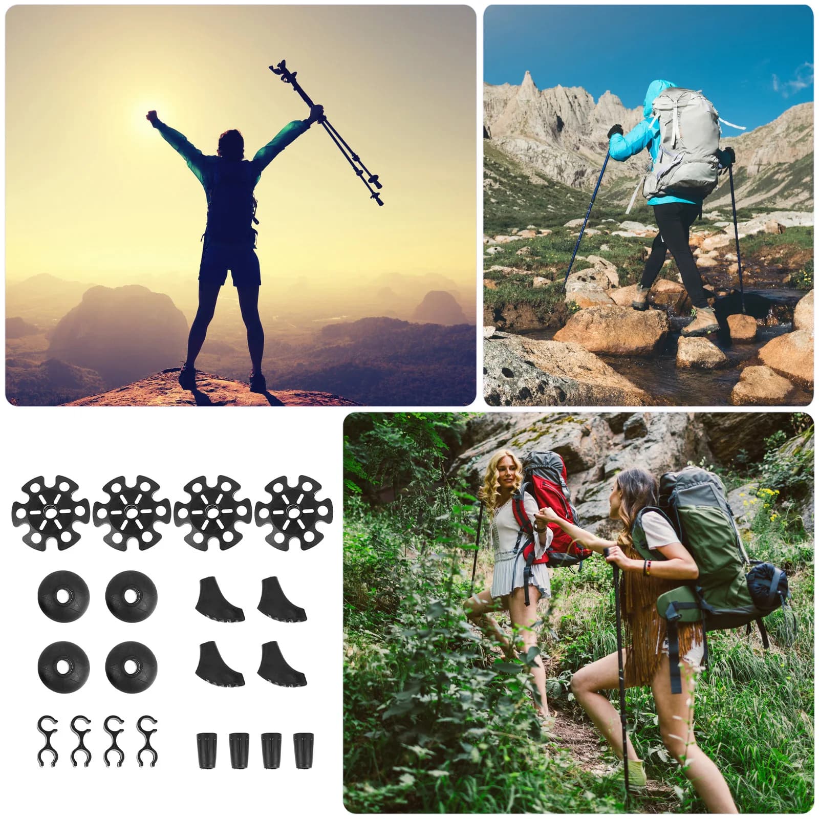Kit di punte per bastoncini da trekking di ricambio da 20 pezzi, cestini da sci in plastica ad alta resistenza per supporto per bastoncini da trekking