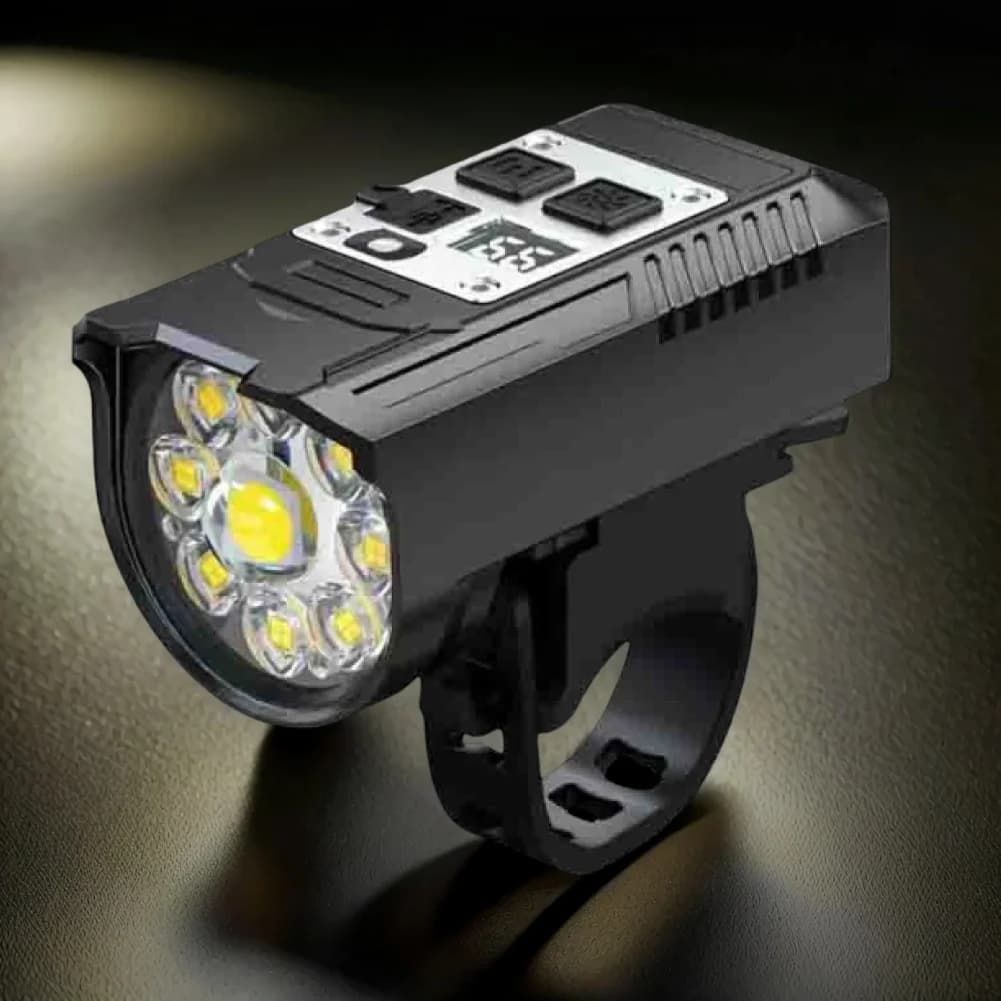 Luce anteriore per bicicletta a LED Luce per bicicletta super luminosa Doppia sorgente luminosa Luce per bicicletta Lampada di sicurezza per bici per esterni ed emergenza