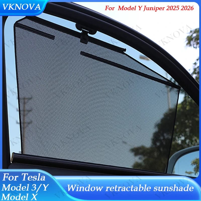 4/2 Pezzi Parasole Termico per Tesla Model 3 Y X, Protezione Solare Laterale Personalizzata per Parabrezza, Protezione UV, Accessori Auto