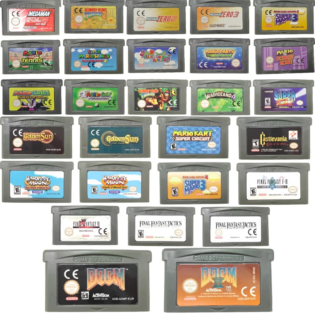 GBA Game Cartridge Lot Mega Man Mario Doom Final Fantasy Castlevania Retro Game for GBA SP NDS Classic Collection USAEUR Version