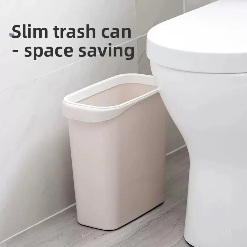 Gap Storage Garbage Bin Simple Large Capacity Flat Garbage Bin Kitchen and Bathroom Gap, Pressure Ring, Narrow Edge Paper Basket