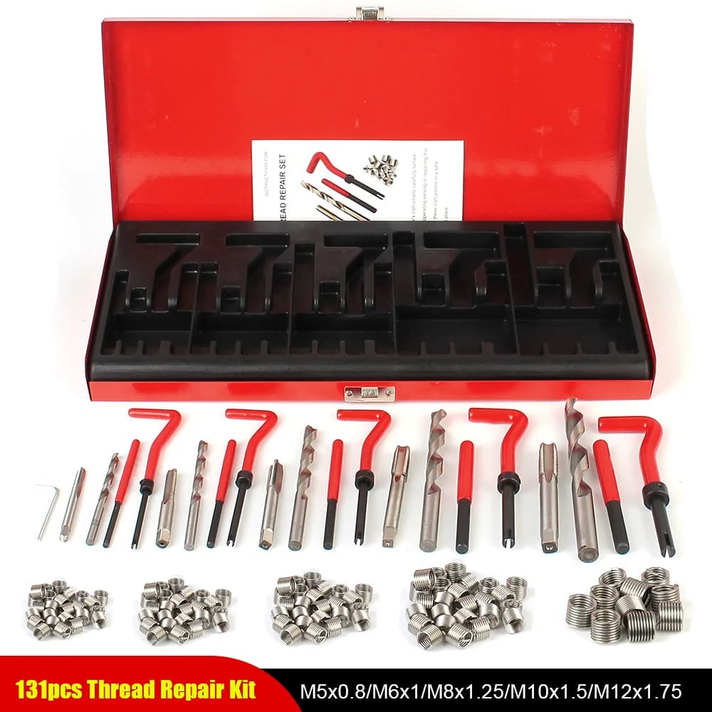 M5 M6 M8 M10 M12 Repair Tool Kit Thread 88/131 Parts Car Tools Engine Lock Restored Set Damaged