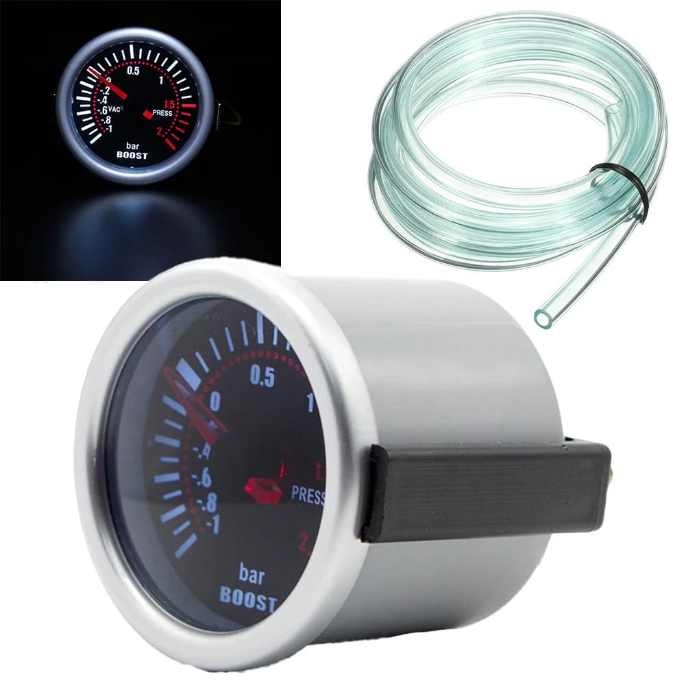 Manometro Pressione Turbo 52mm per Auto, Strumento di Misurazione Pressione Vuoto per Modifiche Auto da Corsa, Facile Installazione